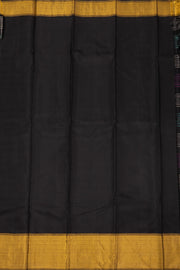 Black Kanjivaram Silk Saree with Zari Border 10078180