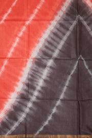 Orange Shibori Dye Semi Tussar Saree 10078220