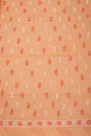 Peach Chikankari Embroided Kota Cotton Saree 10078110