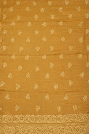 Golden Chikankari Embroidered Kota Cotton Saree 10078109