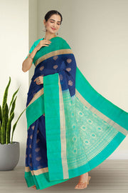 Blue Handloom Kanjivaram Soft Silk Saree 10075677