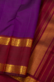 Voilet Korvai Kanjivaram Silk Saree with Retta Pettu Border 10078176