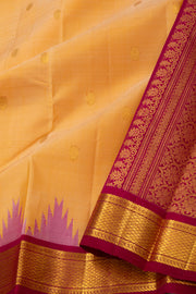 Beige Kanjivaram Silk Saree with Thazhambu Border 10078179