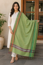 Green Silk Cotton Dupatta 10064103 