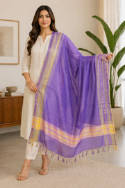Cool Violet Silk Cotton Dupatta 10064105 