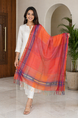 Soft Orange Silk Cotton Dupatta 10064108
