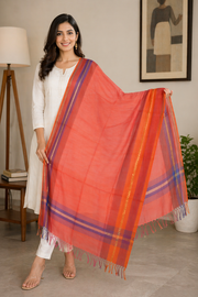 Blush Orange Silk Cotton Dupatta 10064109 