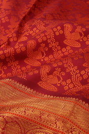 Maroon Monotone Jacquard Kanjivaram Silk Saree 10078188