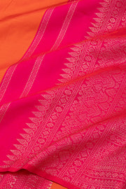 Orange Korvai Kanjivaram Silk Saree 10078166