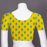 Ocean Blue Ikat Print Linen Saree 10074028