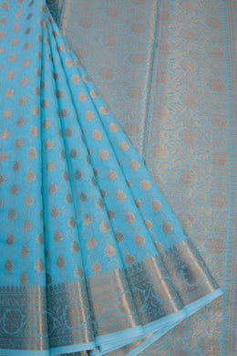 Blue Handloom Banarasi Cotton Saree10068892