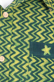 Indigo Handblock Print Pre-Washed Pure Cotton Shirt 10075463