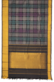 Black Kanjivaram Silk Saree with Zari Border 10078180