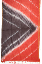 Orange Shibori Dye Semi Tussar Saree 10078220