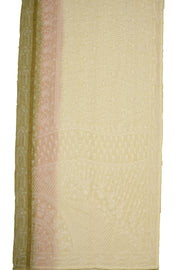 Beige Chikankari Embroided Kota Cotton Saree 10078113
