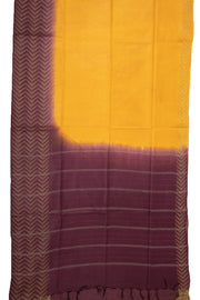 Yellow Semi Tussar Saree with Chevron Border 10078215