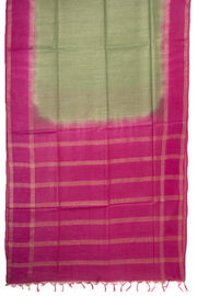 Sage Green Semi Tussar Saree with Zari Border 10078210
