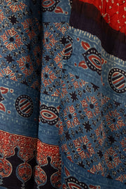 Fire Orange Bandhani Ajrakh Printed Gajji Silk Dupatta 10072139