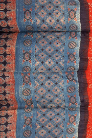 Fire Orange Bandhani Ajrakh Printed Gajji Silk Dupatta 10072139