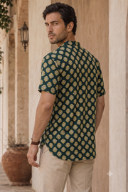 Ajrakh Cotton Men's Short Kurta With Front Pocket 10076897