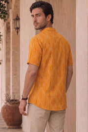 Ikat Cotton Men's Short Kurta With Front Pocket 10076949