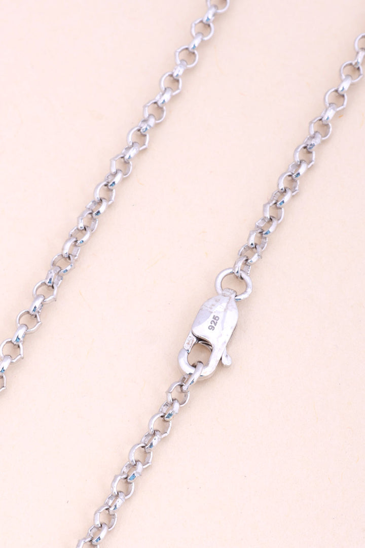 Aquamarine Silver Necklace Pendant Chain 10067135 - Avishya