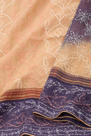 Beige Chikankari Embroided Kota Cotton Saree 10078111