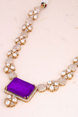 Gold Plated Dazzling Designer Necklace Set
