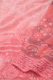 Pink Chikankari Embroided Kota Cotton Saree 10078108