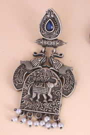 Oxidised Earing With Elephant Motif