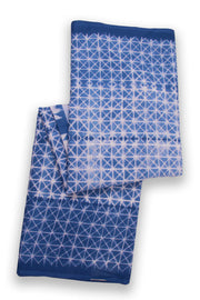 Blue Shibori Dyed Mulmul Cotton Saree 10074086