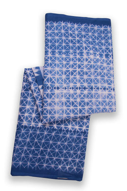 Blue Shibori Dyed Mulmul Cotton Saree 10074086