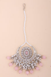 Silver Plated Kundan & Pearl Maang Tikka 10069664