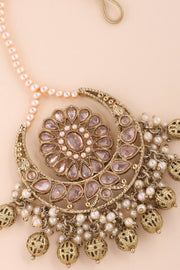 Gold Plated Kundan Pearl Maang Tikka 10069663