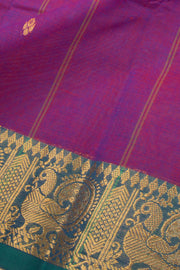 Magenta Handloom Chettinad Cotton Saree Without Blouse 10075196