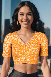 Yellow Batik Rayon Blouse 10075026