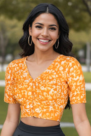 Yellow Batik Rayon Blouse 10075026