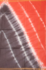 Orange Shibori Dye Semi Tussar Saree 10078220