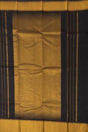 Black Kanjivaram Silk Saree with Zari Border 10078180