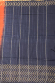 Orange Semi Tussar Saree with Chevron Border 10078216