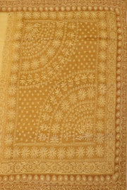 Golden Chikankari Embroidered Kota Cotton Saree 10078109