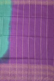 Teal Green Semi Tussar Saree with Chevron Border 10078217