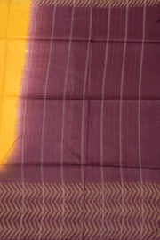 Yellow Semi Tussar Saree with Chevron Border 10078215