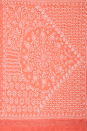 Peach Chikankari Embroided Kota Cotton Saree 10078112