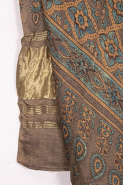 Pink Bandhani Ajrakh Printed Gajji Silk Dupatta 10072145