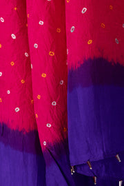 Pink Bandhani Mulberry Silk Dupatta 10072135