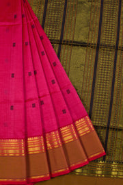 Pink Handloom Kanchi Silk Cotton Saree 10069262