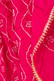 Rani Pink Bandhani Mulberry Silk Dupatta 10072131