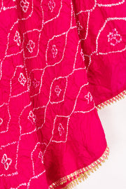 Rani Pink Bandhani Mulberry Silk Dupatta 10072131