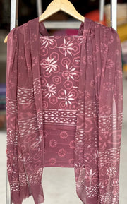Pink 3 Piece Cotton Salwar Suit Material 10077145